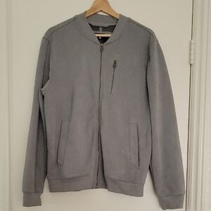 Ben Sherman Faux Suede Bomber Jacket In Monument Grey